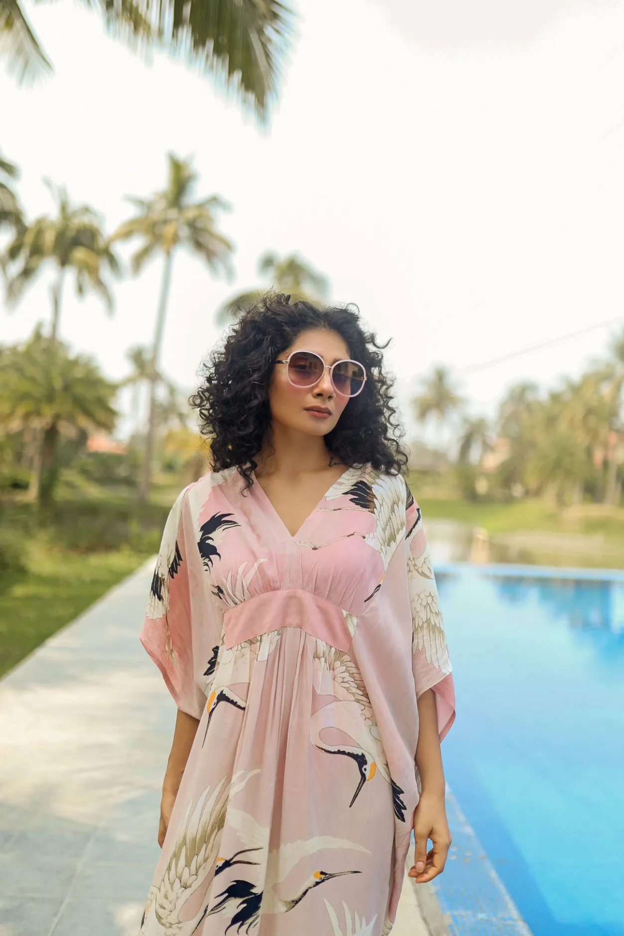 Women One Hundred Stars Stork Pink Margeux Kaftan