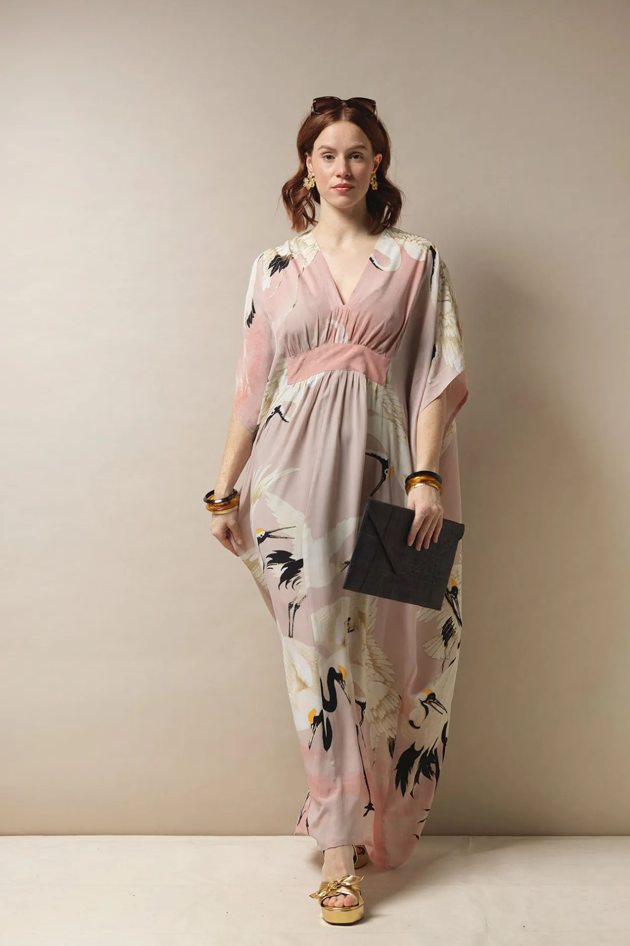 Women One Hundred Stars Stork Pink Margeux Kaftan