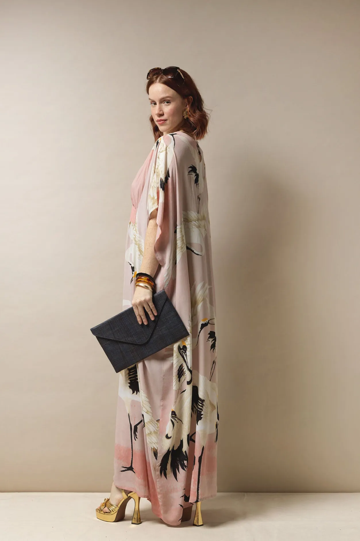 Women One Hundred Stars Stork Pink Margeux Kaftan