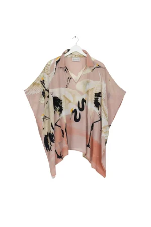 Women One Hundred Stars Stork Pink Tunic Top