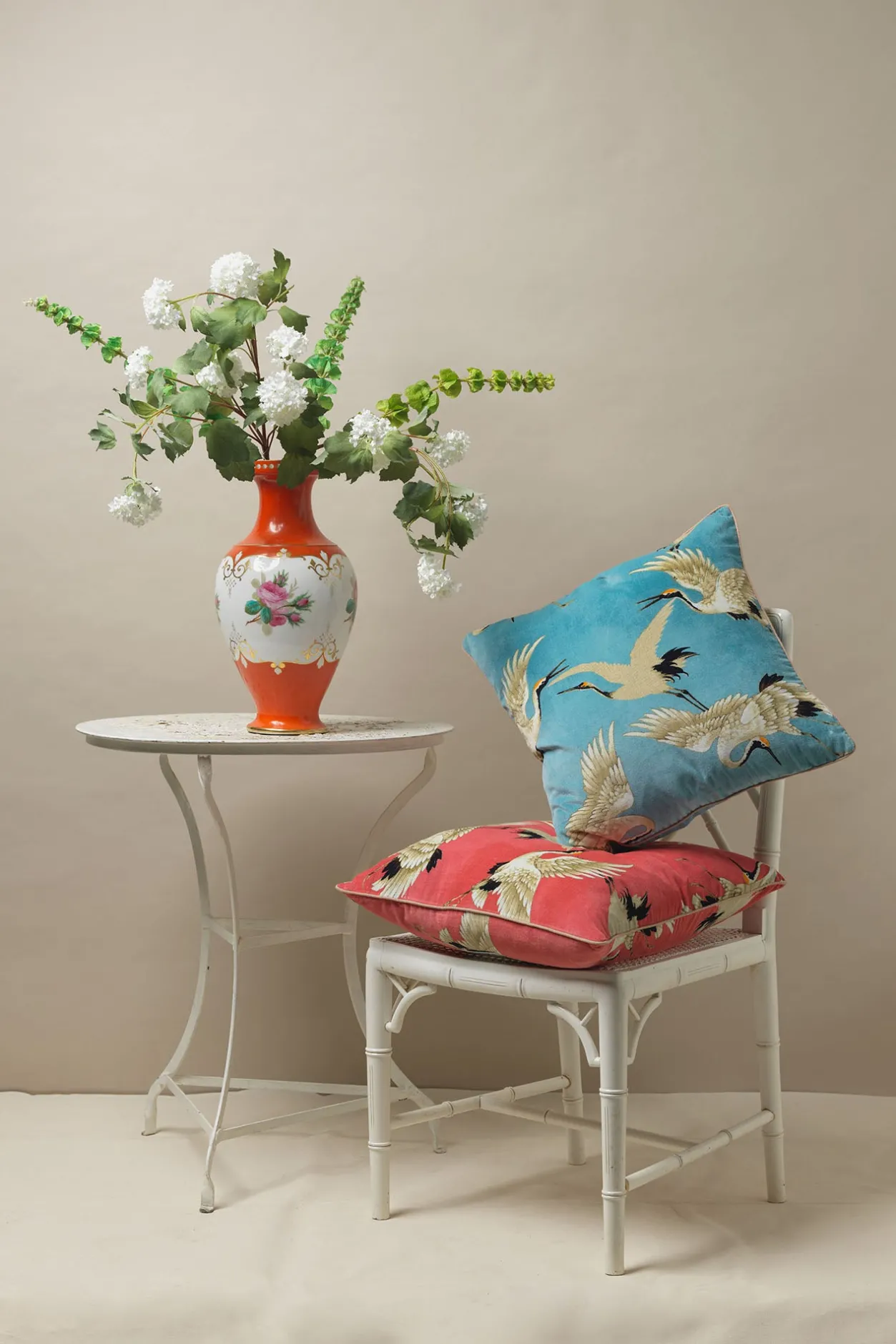 One Hundred Stars Stork Sky Square Velvet Cushion