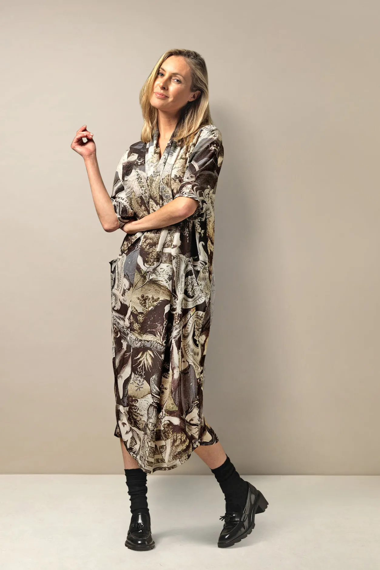 Women One Hundred Stars Sunburst Grey Rachel Dress