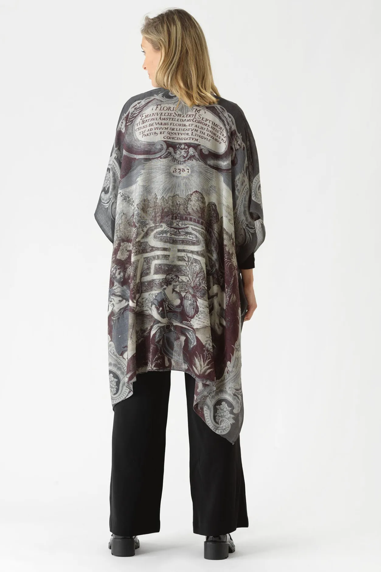 Women One Hundred Stars Sunburst Grey Wool Throwover