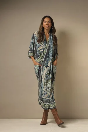 Women One Hundred Stars Tapestry Sea Blue Rachel Dress