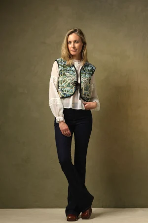 Women One Hundred Stars Tapestry Sea Gilet