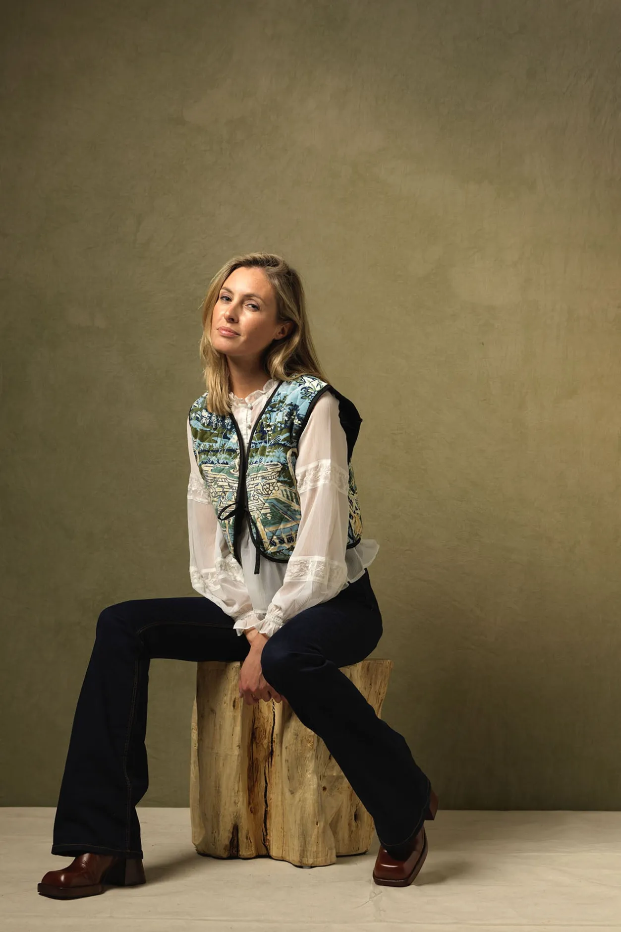 Women One Hundred Stars Tapestry Sea Gilet