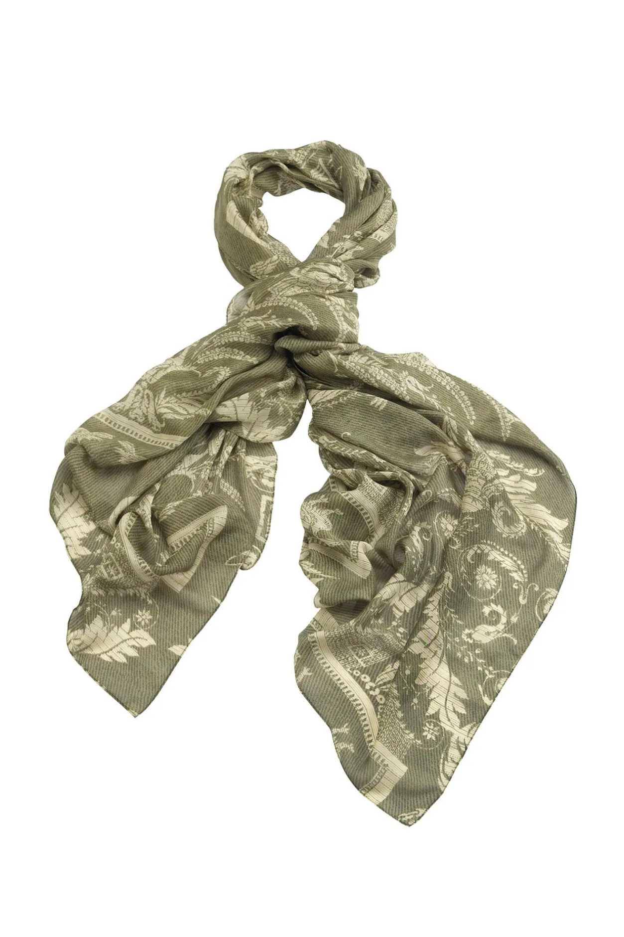 One Hundred Stars Vintage Damask Sage Scarf