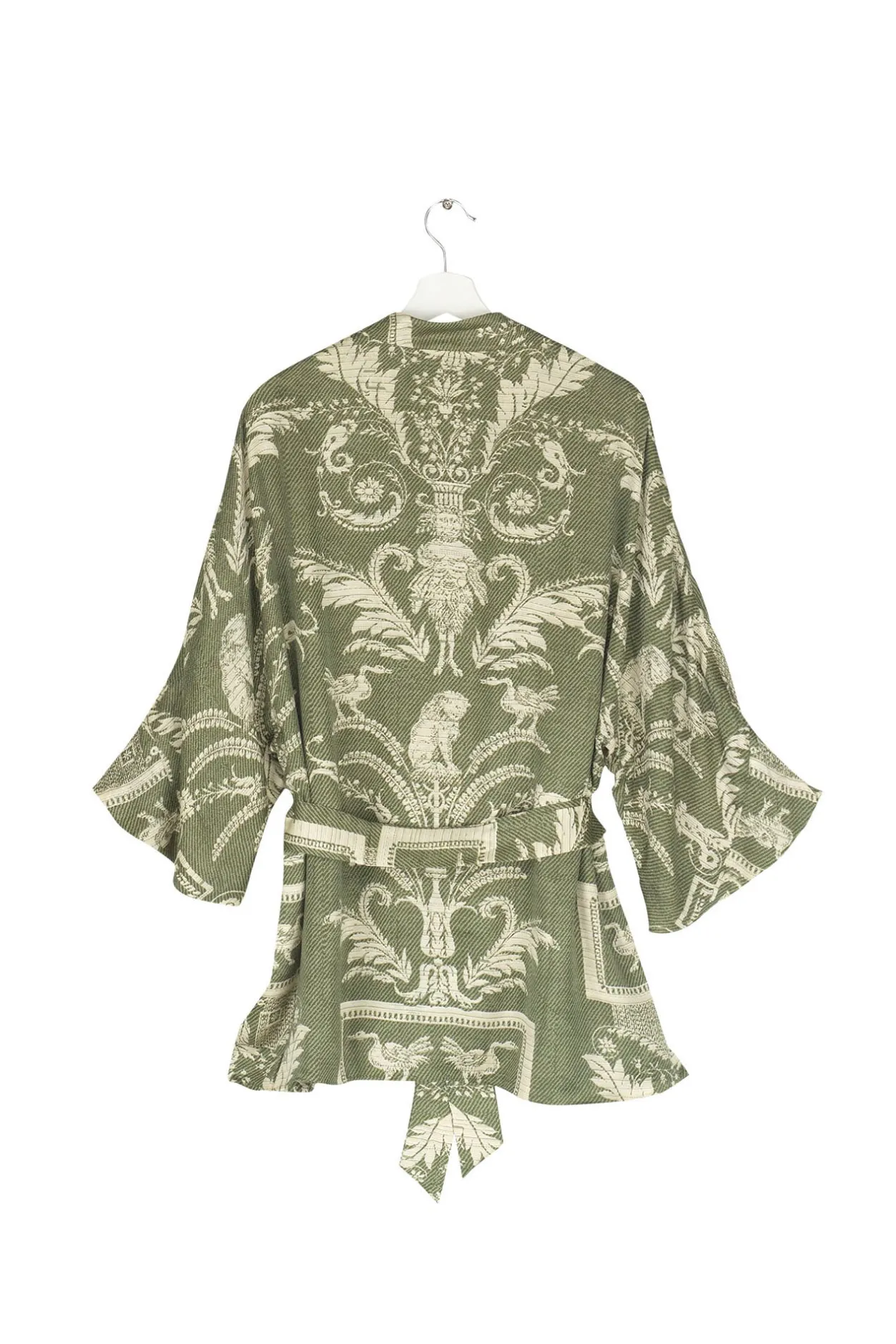 Women One Hundred Stars Vintage Damask Sage Wrap Jacket