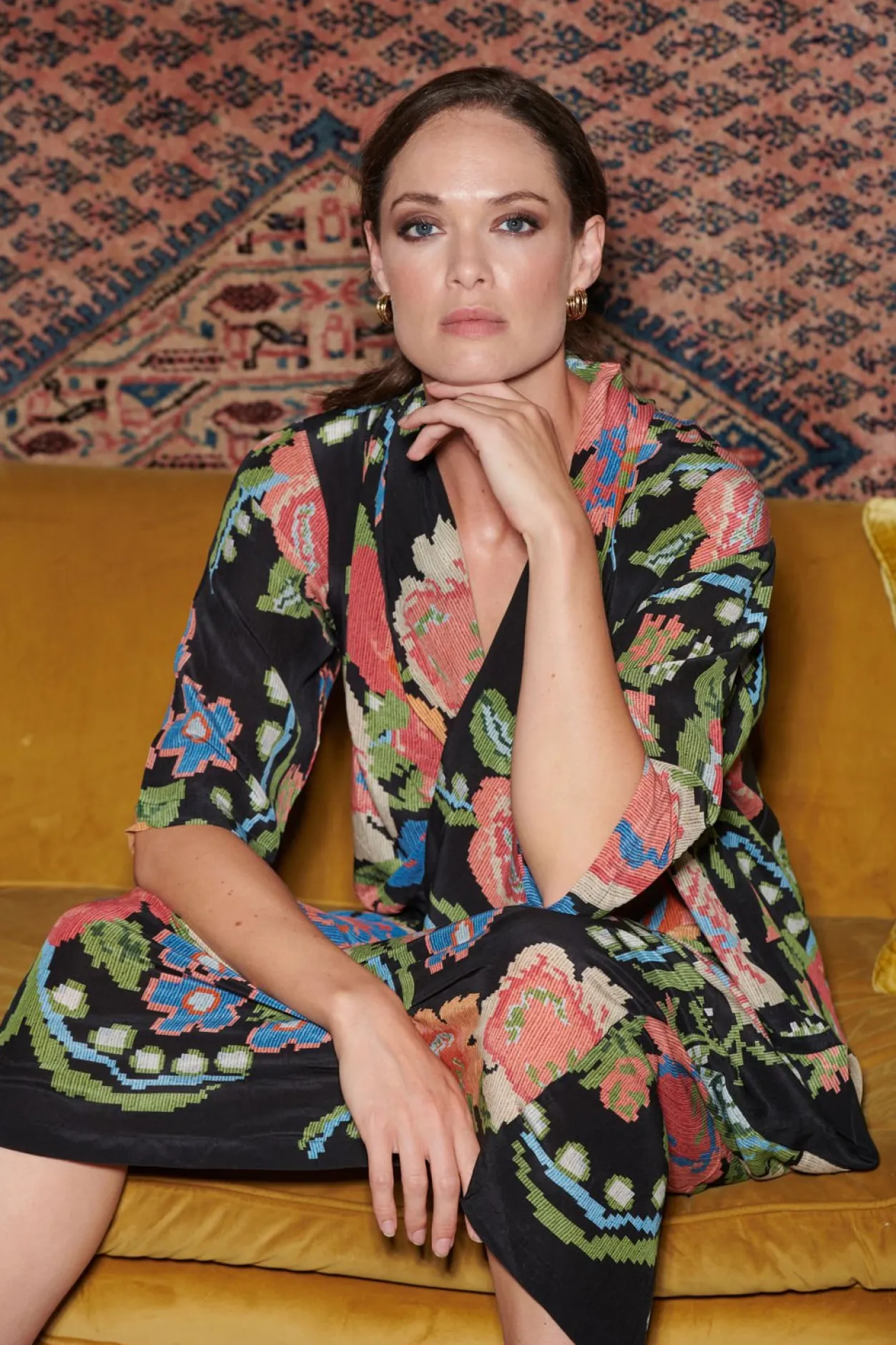 Women One Hundred Stars Woven Flower Black Rachel Dress